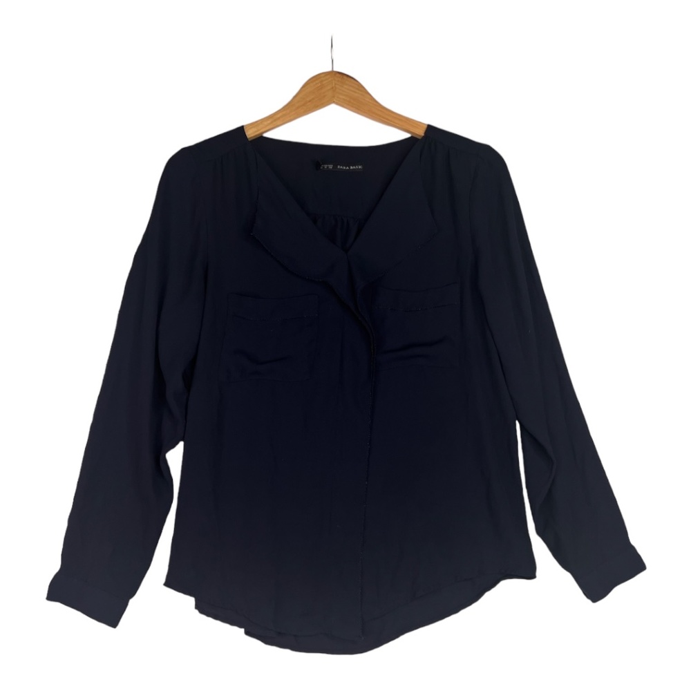 Zara‎ Basic Blue Blouse Size M